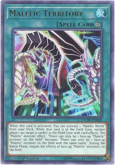 Yu-Gi-Oh Card - DUOV-EN049 - MALEFIC TERRITORY (ultra rare holo)