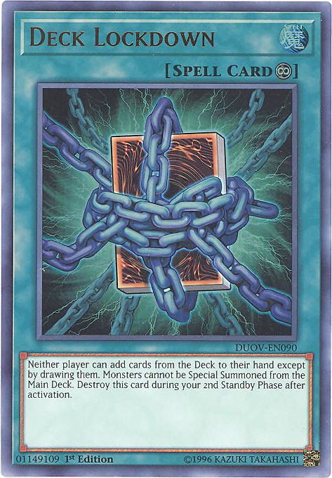 Yu-Gi-Oh Card - DUOV-EN090 - DECK LOCKDOWN (ultra rare holo)