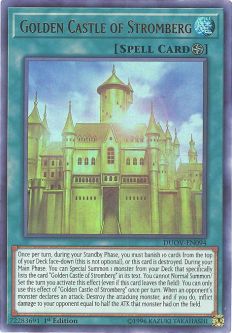 Yu-Gi-Oh Card - DUOV-EN094 - GOLDEN CASTLE OF STROMBERG (ultra rare holo)