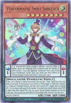 Yu-Gi-Oh Card - DUPO-EN012 - PERFORMAPAL SMILE SORCERER (ultra rare holo)