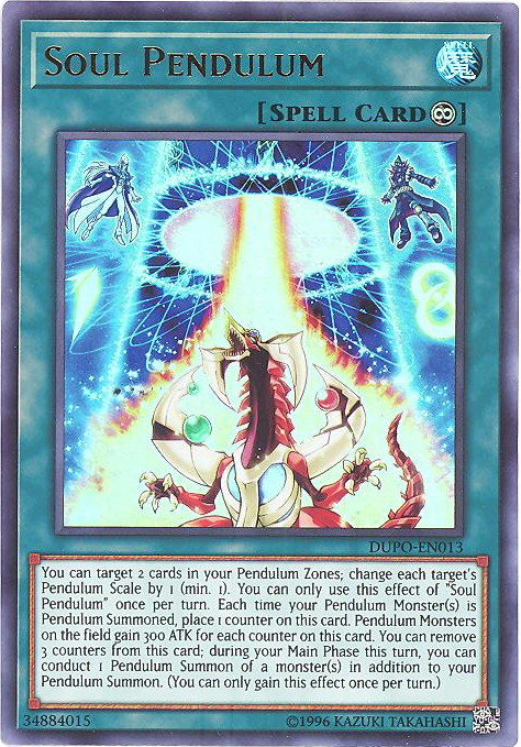 Yu-Gi-Oh Card - DUPO-EN013 - SOUL PENDULUM (ultra rare holo):  BBToyStore.com - Toys, Plush, Trading Cards, Action Figures & Games online  retail store shop sale
