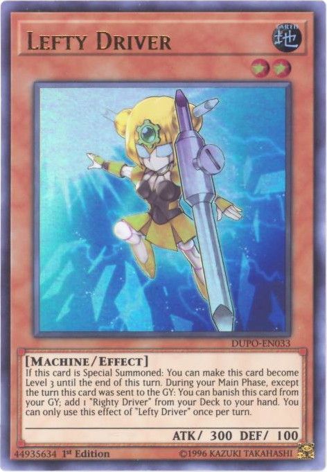 Yu-Gi-Oh Card - DUPO-EN033 - LEFTY DRIVER (ultra rare holo): BBToyStore ...