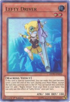 Yu-Gi-Oh Card - DUPO-EN033 - LEFTY DRIVER (ultra rare holo)