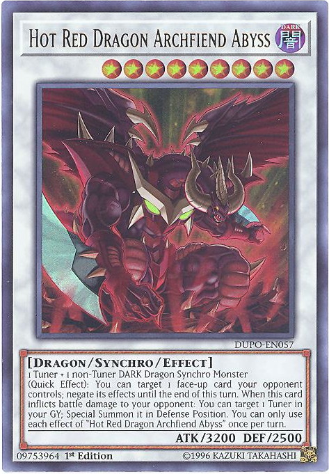 Yu-Gi-Oh Card - DUPO-EN057 - HOT DRAGON ARCHFIEND ABYSS rare holo): BBToyStore.com - Toys, Plush, Trading Cards, Action Figures Games online retail store shop sale