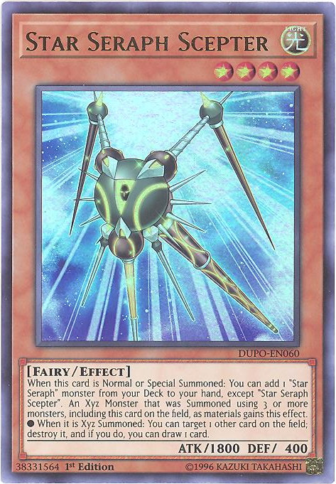 Yu-Gi-Oh Card - DUPO-EN060 - STAR SERAPH SCEPTER (ultra rare holo):  BBToyStore.com - Toys, Plush, Trading Cards, Action Figures & Games online  retail store shop sale