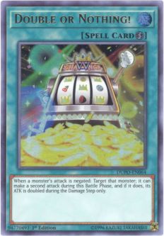 Yu-Gi-Oh Card - DUPO-EN064 - DOUBLE OR NOTHING (ultra rare holo)