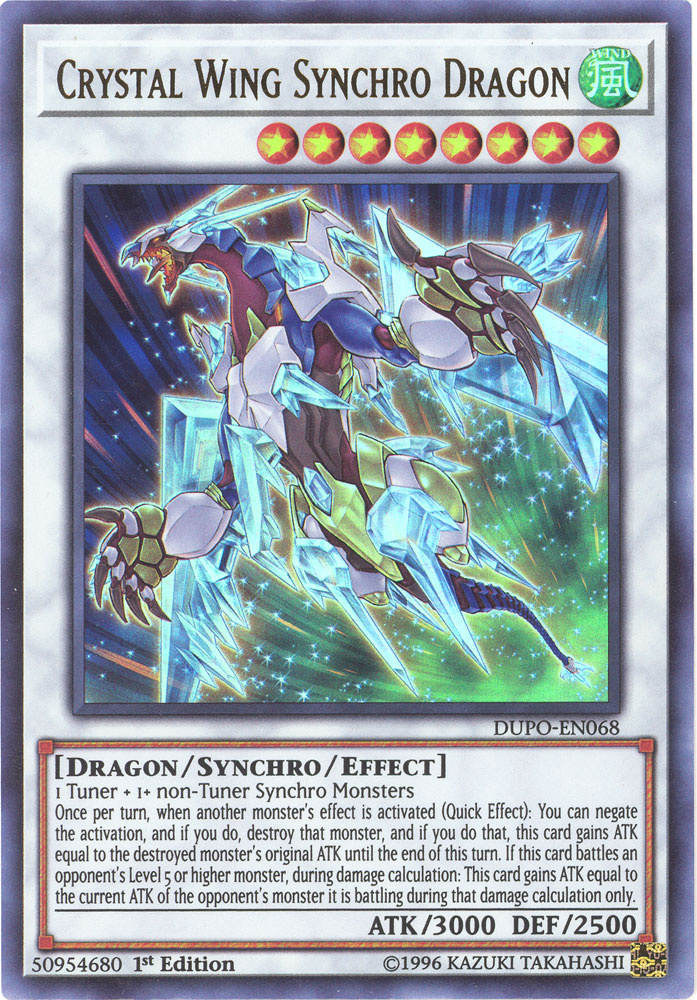 Yu-Gi-Oh Card - DUPO-EN068 - CRYSTAL WING SYNCHRO DRAGON