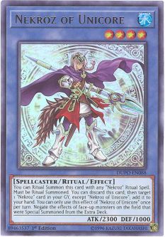 Yu-Gi-Oh Card - DUPO-EN088 - NEKROZ OF UNICORE (ultra rare holo)