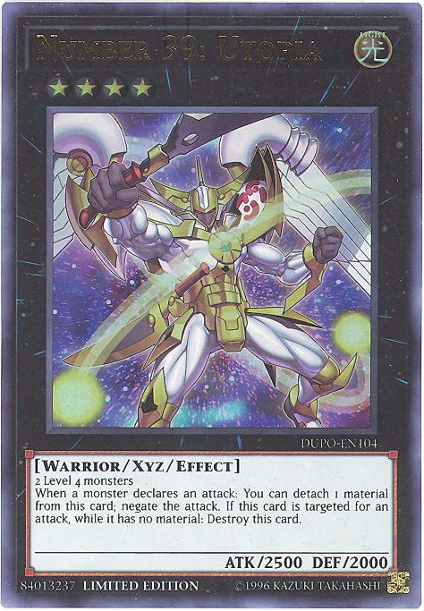 Yu-Gi-Oh Card - DUPO-EN104 - NUMBER 39: UTOPIA (ultra rare holo):  BBToyStore.com - Toys, Plush, Trading Cards, Action Figures & Games online  retail store shop sale