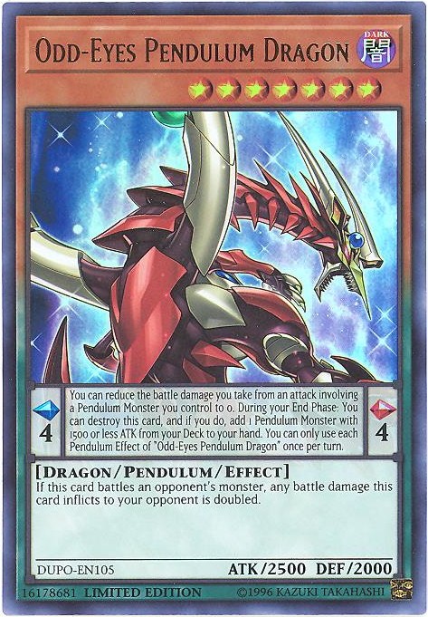 Yu-Gi-Oh Card - DUPO-EN105 - ODD-EYES PENDULUM DRAGON (ultra rare holo)