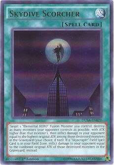 Yu-Gi-Oh Card - DUSA-EN029 - SKYDIVE SCORCHER (ultra rare holo)