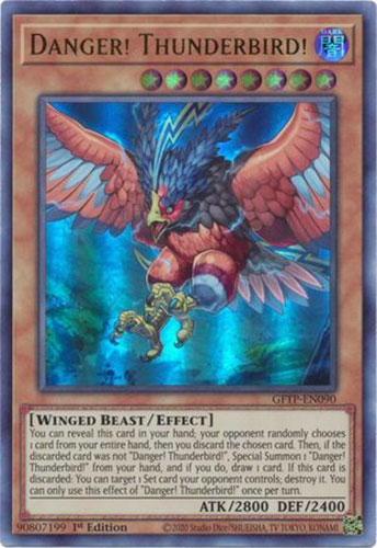 Yu-Gi-Oh Card - GFTP-EN090 - DANGER! THUNDERBIRD! (ultra rare holo): BBToyStore.com - Toys, Plush, Trading Cards, Action Figures & Games online retail store shop sale Yu-Gi-Oh Card - GFTP-EN090 - DANGER! THUNDERBIRD! (ultra rare holo): BBToyStore.com - Toys, Plush, Trading Cards, Action Figures & Games online retail store shop sale