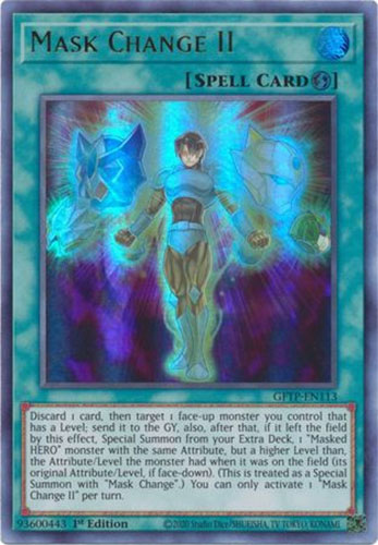 Yu-Gi-Oh Card - GFTP-EN113 - MASK CHANGE II (ultra rare holo): BBToyStore.com - Toys, Plush, Trading Cards, Action Figures & Games online retail store shop sale Yu-Gi-Oh Card - GFTP-EN113 - MASK CHANGE II (ultra rare holo): BBToyStore.com - Toys, Plush, Trading Cards, Action Figures & Games online retail store shop sale