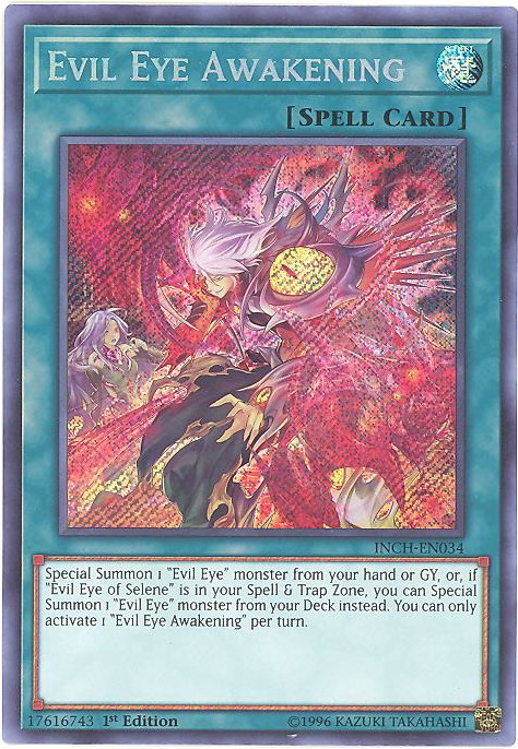 Yu-Gi-Oh Card - INCH-EN034 - EVIL EYE AWAKENING (secret rare holo):  BBToyStore.com - Toys, Plush, Trading Cards, Action Figures & Games online  retail store shop sale