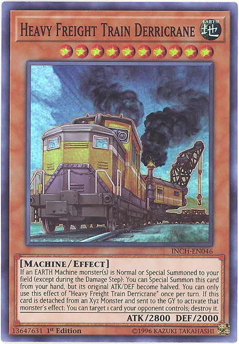 Yu-Gi-Oh Card - INCH-EN046 - HEAVY FREIGHT TRAIN DERRICRANE (super rare holo): BBToyStore.com - Toys, Plush, Trading Cards, Action Figures & Games online retail store shop sale Yu-Gi-Oh Card - INCH-EN046 - HEAVY FREIGHT TRAIN DERRICRANE (super rare holo): BBToyStore.com - Toys, Plush, Trading Cards, Action Figures & Games online retail store shop sale
