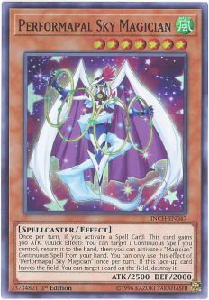 Yu-Gi-Oh Card - INCH-EN047 - PERFORMAPAL SKY MAGICIAN (super rare holo)