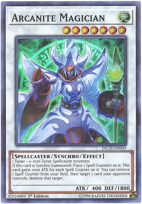 Yu-Gi-Oh Card - INCH-EN049 - ARCANITE MAGICIAN (super rare holo)