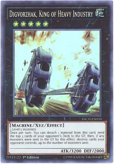 Yu-Gi-Oh Card - INCH-EN050 - DIGVORZHAK, KING OF HEAVY INDUSTRY (super rare holo)