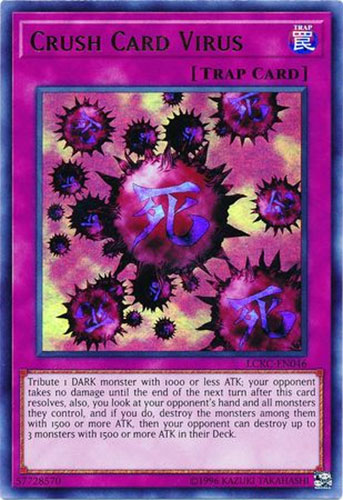 Yu-Gi-Oh Card - LCKC-EN046 - CRUSH CARD VIRUS (Flame Background)(ultra rare holo)