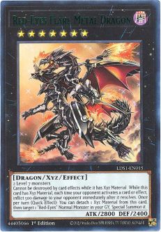 Yu-Gi-Oh Card - LDS1-EN015 - RED-EYES FLARE METAL DRAGON (Green)(ultra rare holo)