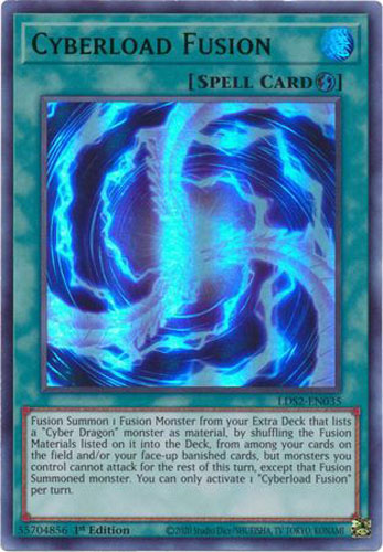 Yu-Gi-Oh Card - LDS2-EN035 - CYBERLOAD FUSION (Green) (ultra rare