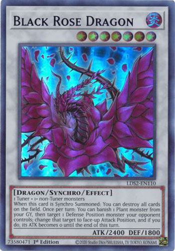 LDS2-EN110-P Black Rose Dragon Purple Ultra Rare 1st Edition Mint YuGiOh Card
