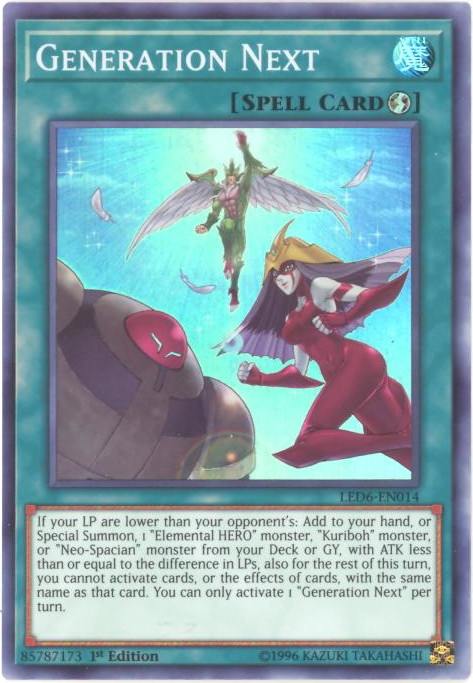 Yu-Gi-Oh Card - LED6-EN014 - GENERATION NEXT (super rare holo):  BBToyStore.com - Toys, Plush, Trading Cards, Action Figures & Games online  retail store shop sale