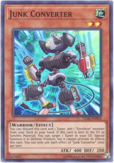 Yu-Gi-Oh Card - LED6-EN024 - JUNK CONVERTER (super rare holo)