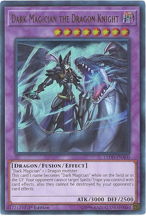 Yu-Gi-Oh Card - LEDD-ENA00 - DARK MAGICIAN THE DRAGON KNIGHT (ultra rare holo)
