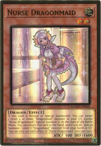 YuGiOh Maximum Gold Premium Gold Rare Nurse Dragonmaid Mago-en020