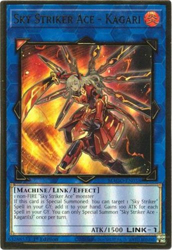 Yu-Gi-Oh Card - MAGO-EN038 - SKY STRIKER ACE - KAGARI (premium gold rare  holo): BBToyStore.com - Toys, Plush, Trading Cards, Action Figures & Games  online retail store shop sale