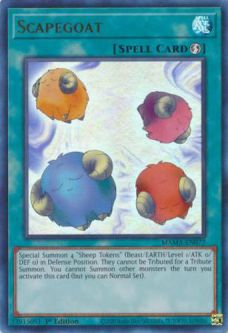 Yu-Gi-Oh Card - MAMA-EN077 - SCAPEGOAT (ultra rare holo)