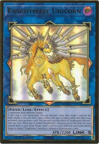 Yu-Gi-Oh Card - MGED-EN034 - KNIGHTMARE UNICORN (premium gold rare holo): BBToyStore.com - Toys, Plush, Trading Cards, Action Figures & Games online retail store shop sale Yu-Gi-Oh Card - MGED-EN034 - KNIGHTMARE UNICORN (premium gold rare holo): BBToyStore.com - Toys, Plush, Trading Cards, Action Figures & Games online retail store shop sale
