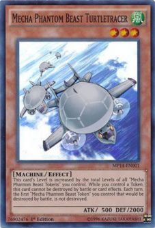 Yu-Gi-Oh Card - MP14-EN001 - MECHA PHANTOM BEAST TURTLETRACER (super rare holo)