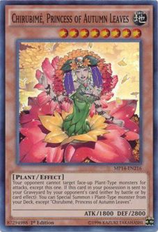 Yu-Gi-Oh Card - MP14-EN216 - CHIRUBIME, PRINCESS OF AUTUMN LEAVES (super rare holo)