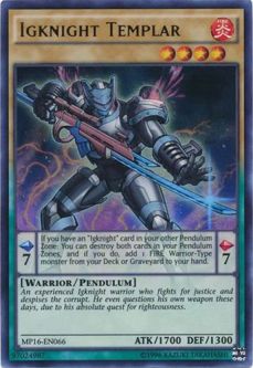 Yu-Gi-Oh Card - MP16-EN066 - IGKNIGHT TEMPLAR (ultra rare holo)