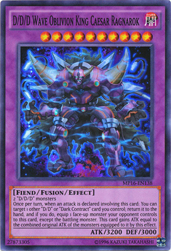 Yu-Gi-Oh Card - MP16-EN138 - D/D/D WAVE OBLIVION KING CAESAR RAGNAROK (super rare holo)