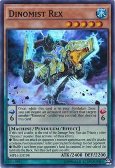 Yu-Gi-Oh Card - MP16-EN198 - DINOMIST REX (super rare holo)