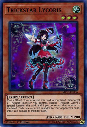 Yu-Gi-Oh Card - MP18-EN036 - TRICKSTAR LYCORIS (super rare holo): BBToyStore.com - Toys, Plush, Trading Cards, Action Figures & Games online retail store shop sale Yu-Gi-Oh Card - MP18-EN036 - TRICKSTAR LYCORIS (super rare holo): BBToyStore.com - Toys, Plush, Trading Cards, Action Figures & Games online retail store shop sale