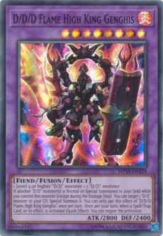 Yu-Gi-Oh Card - MP19-EN229 - D/D/D FLAME HIGH KING GENGHIS (super rare holo)