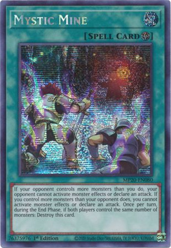 Yu-Gi-Oh Card - MP20-EN080 - MYSTIC MINE (prismatic secret rare holo)