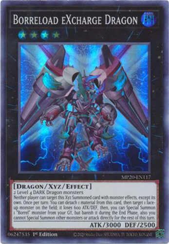 Yu-Gi-Oh Card - MP20-EN117 - BORRELOAD EXCHARGE DRAGON (super rare holo)