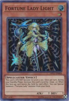 Yu-Gi-Oh Card - OP11-EN004 - FORTUNE LADY LIGHT (super rare holo)