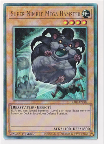 Yu-Gi-Oh Card - RA02-EN004 - SUPER-NIMBLE MEGA HAMSTER (prismatic ultimate rare holo)