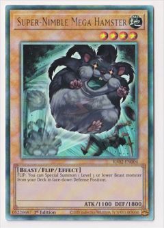 Yu-Gi-Oh Card - RA02-EN004 - SUPER-NIMBLE MEGA HAMSTER (prismatic ultimate rare holo)