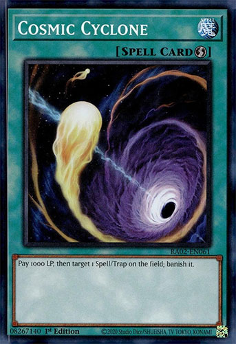 Yu-Gi-Oh Card - RA02-EN061 - COSMIC CYCLONE (super rare holo)