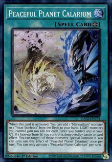 Yu-Gi-Oh Card - RA02-EN074 - PEACEFUL PLANET CALARIUM (super rare holo)