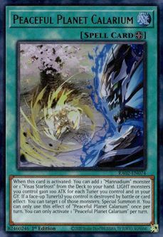 Yu-Gi-Oh Card - RA02-EN074 - PEACEFUL PLANET CALARIUM (ultra rare holo)