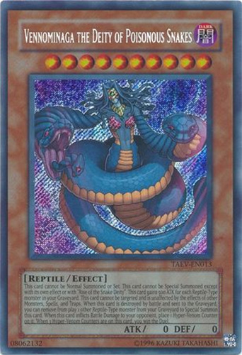 Yu-Gi-Oh Card - TAEV-EN013 - VENNOMINAGA THE DEITY OF POISONOUS SNAKES (secret rare holo)