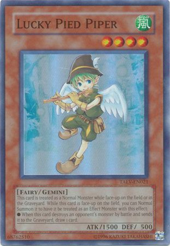 Yu-Gi-Oh Card - TAEV-EN021 - LUCKY PIED PIPER (super rare holo)